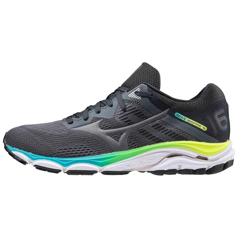 Sapatilhas Running Mizuno Wave Inspire 16 - Mulher - Cinzentas/Pretas/Azuis - QFZJW3506